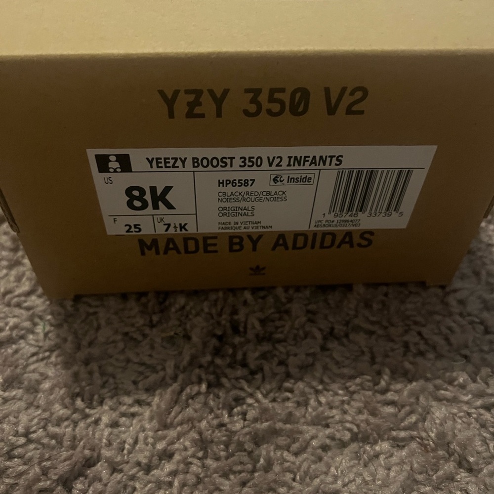 Adidas YZY 350 V2 Infants Black Red